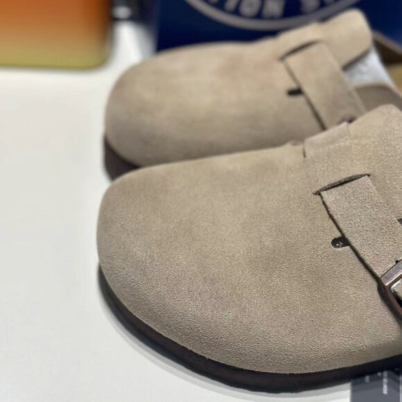 Birkenstock Boston Suede Taupe - Picture 2 of 8